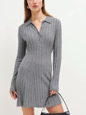 NWT Reformation Cashmere Gray
Ribbed Knit Dress XL
